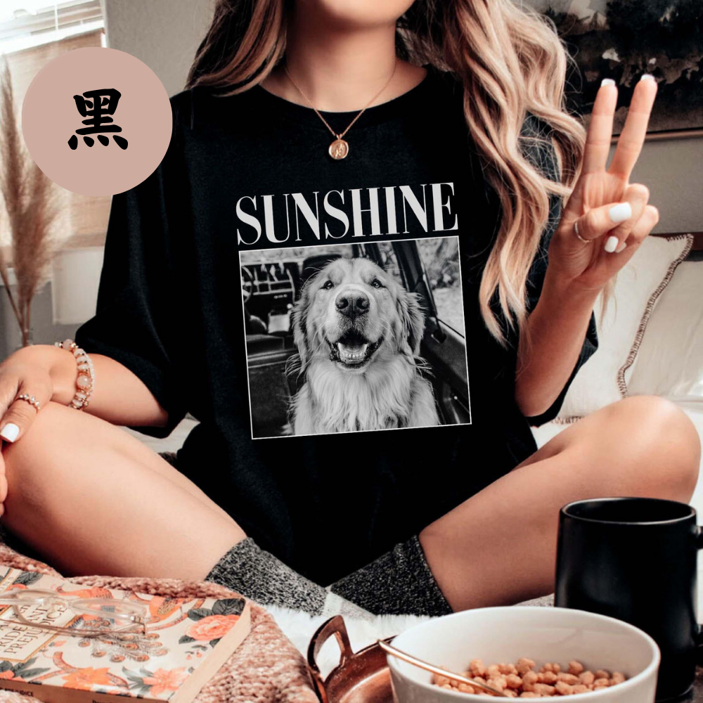 ペット似顔絵スウェット 愛犬・愛猫 Tシャツ レトロモノクロデザイン パーカー ペットロスにも 男女兼用 04