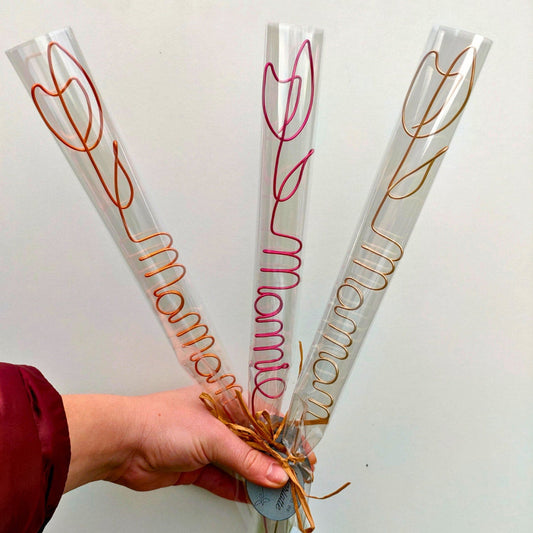 【オーダーメイド】名入れワイヤーユリ・母の日・誕生日ギフト・敬老の日