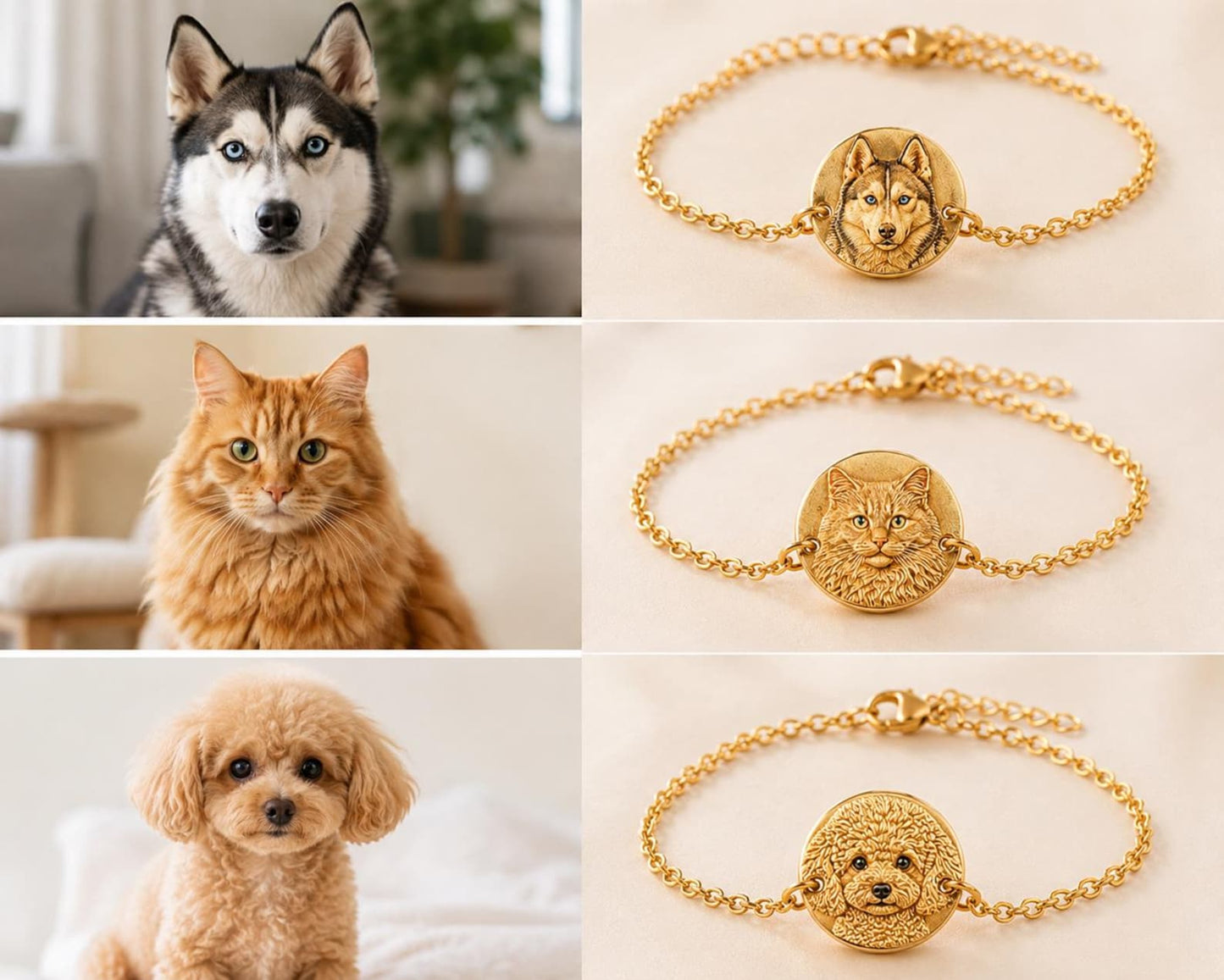 3Dペット立体レリーフブレスレット|ペット写真で作るオーダーメイドブレスレット｜世界にひとつだけ|犬 猫 うちの子 ペット