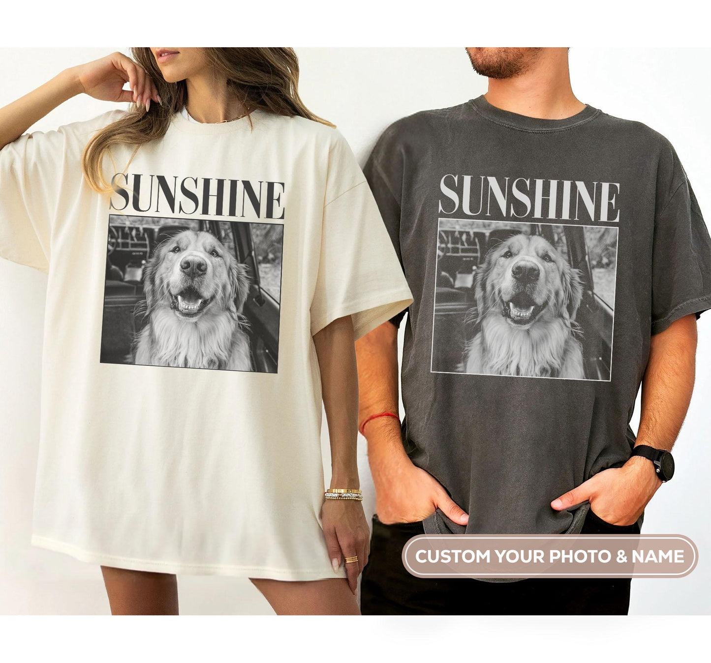昭和レトロ カスタムペットTシャツ 80s USスタイル ペット写真をアートに 男女兼用05