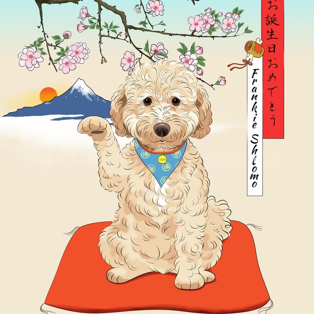 招き猫・招きワンチャン|あなたのペットを世界に１つだけのアート作品に♪|ペットイラスト|ペット似顔絵|インテリア