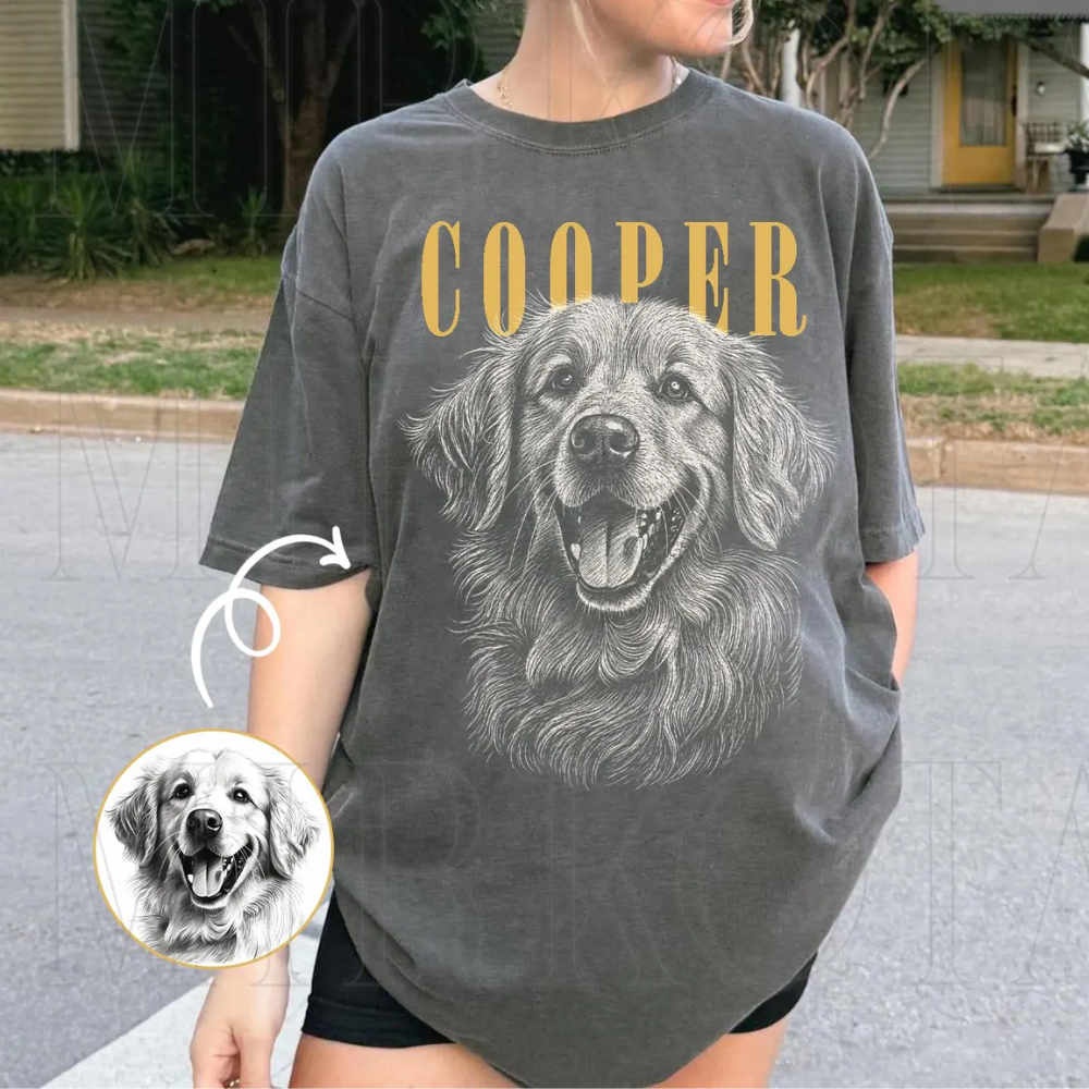 ペット似顔絵スウェット 愛犬・愛猫 Tシャツ レトロモノクロデザイン パーカー ペットロスにも 男女兼用05