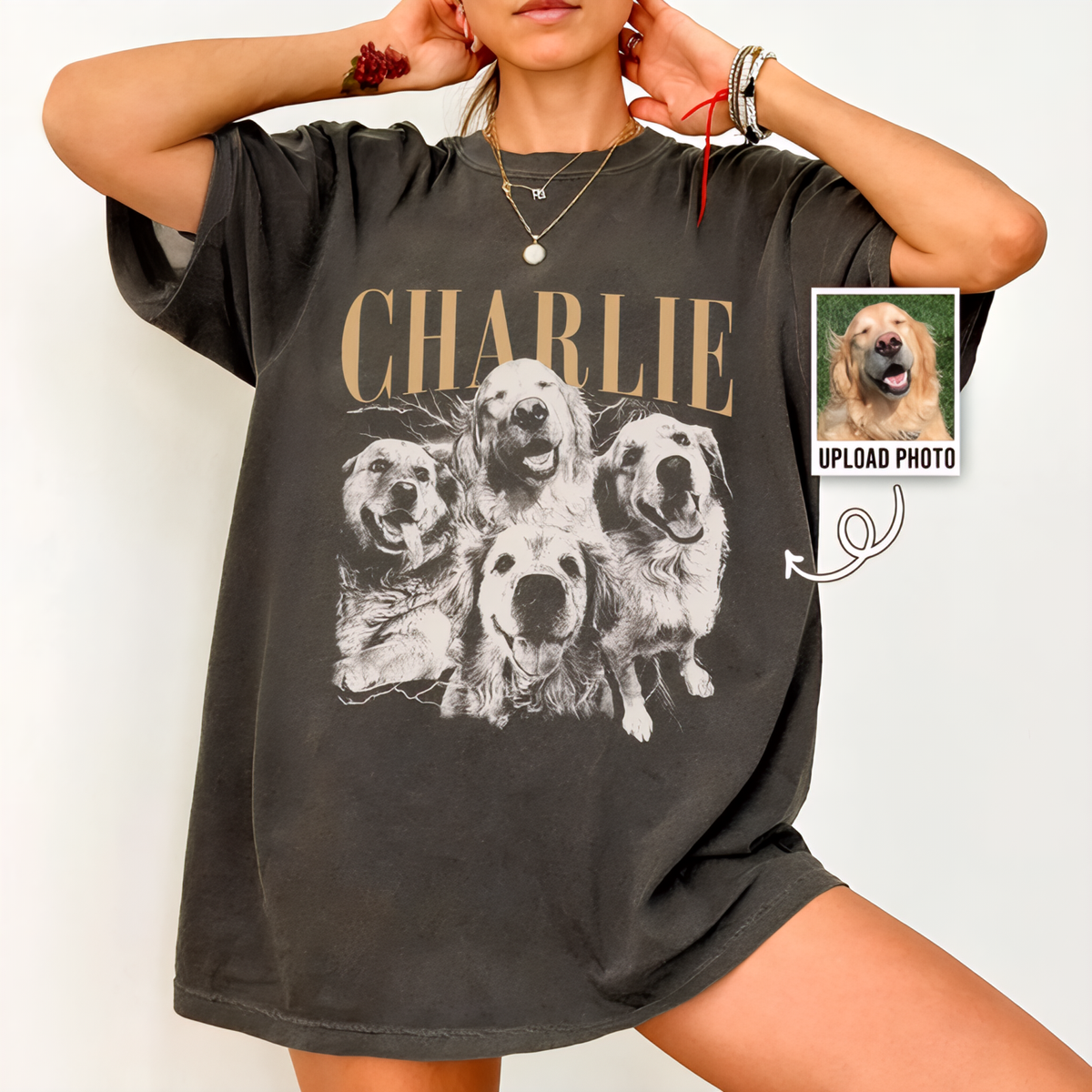 ペット似顔絵スウェット 愛犬・愛猫 Tシャツ レトロモノクロデザイン パーカー ペットロスにも 男女兼用 03