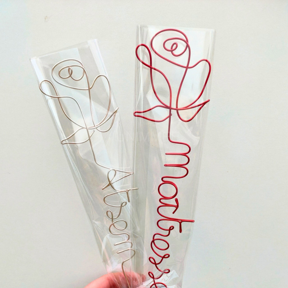 【オーダーメイド】名入れワイヤー薔薇・母の日・誕生日ギフト・敬老の日
