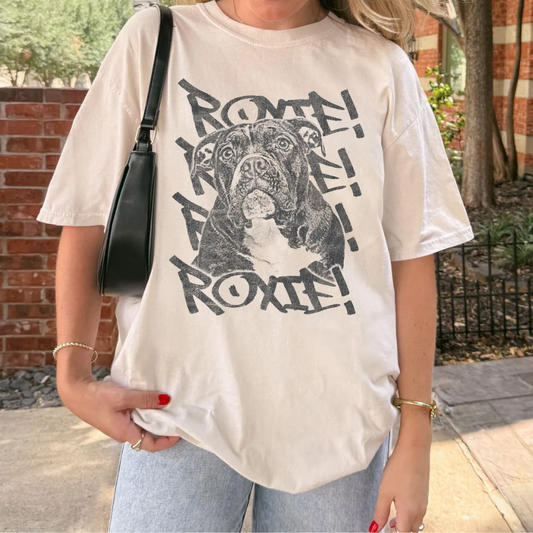 昭和レトロ カスタムペットTシャツ 80s USスタイル ペット写真をアートに 男女兼用03
