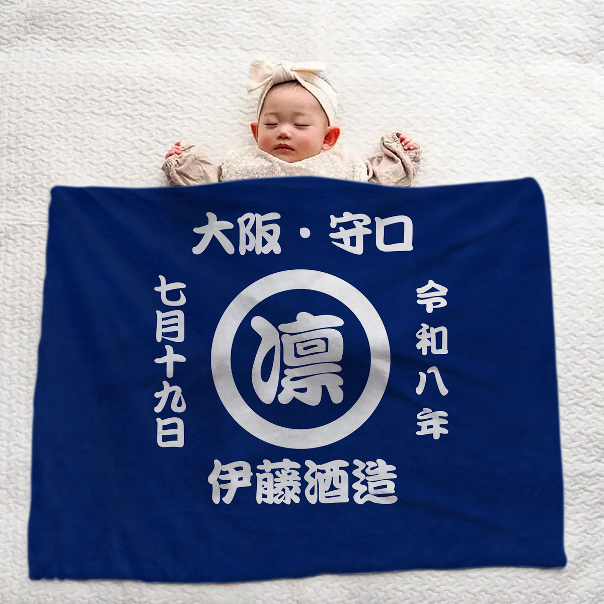名前入り 毛布|商店風 創業年| 出産祝い 名入れブランケット【お祭り】
