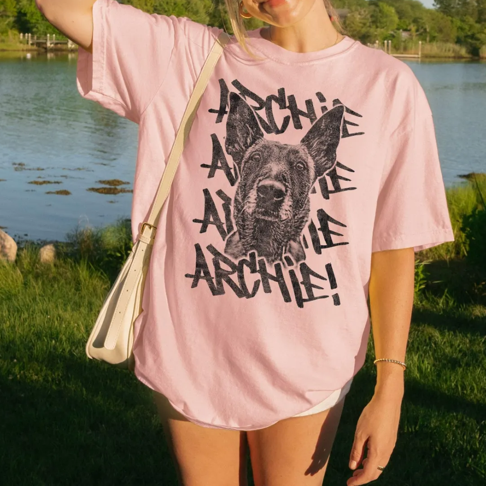 ペット似顔絵スウェット 愛犬・愛猫 Tシャツ レトロモノクロデザイン パーカー ペットロスにも 男女兼用 06