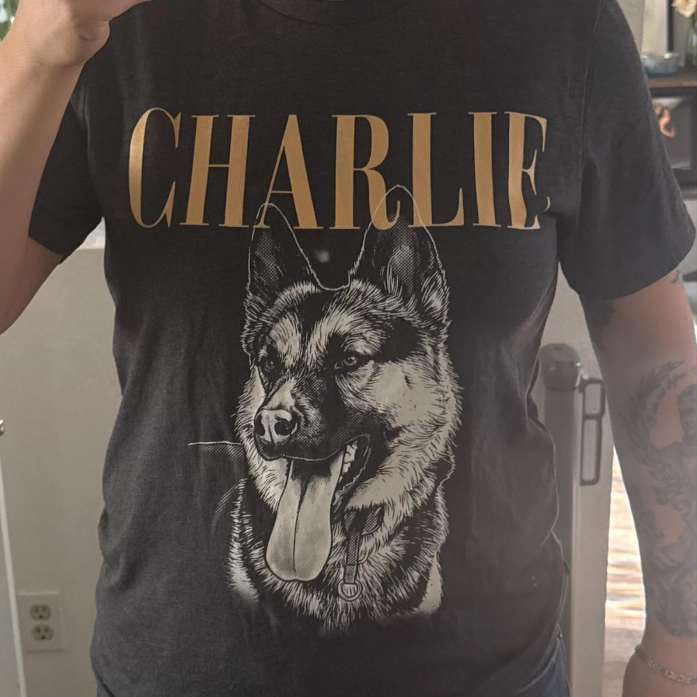 レトロモノクロ愛犬Tシャツ｜ペット写真＆お名前カスタム／ギフトにも