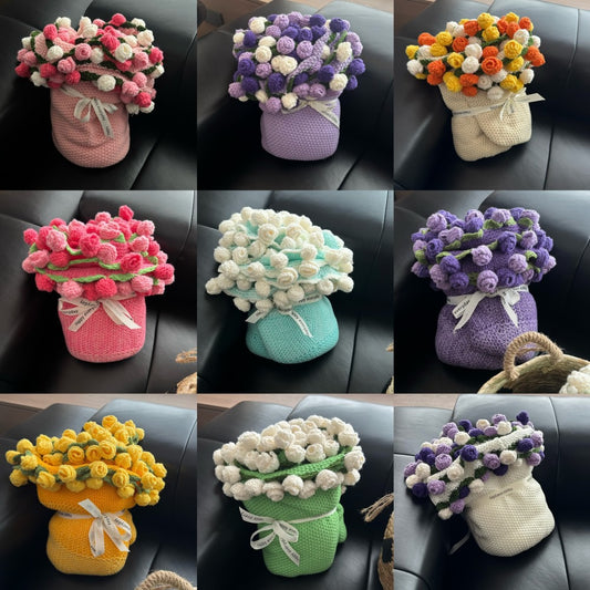 花束ブランケット 完成品 ブランケット ニット 手編み花 ブーケブランケット