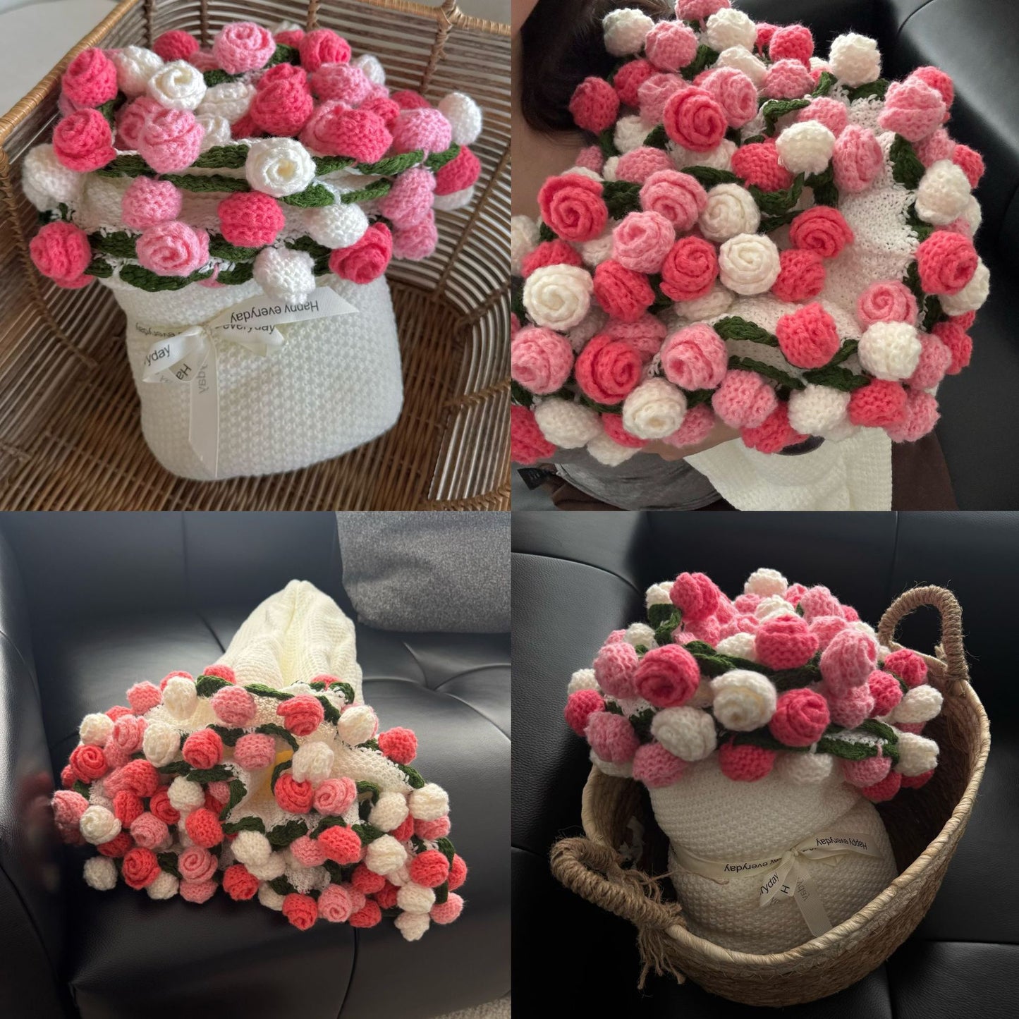 花束ブランケット 完成品 ブランケット ニット 手編み花 ブーケブランケット