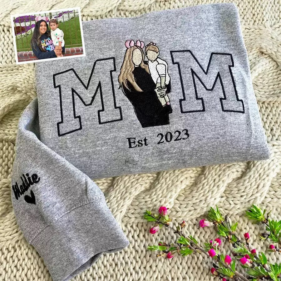 母の日 刺繍入り 写真入り トレーナー 名前入り パーカー