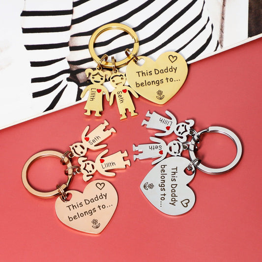 子供 家族 お揃い キーホル 名入れ ダーキーホルダー 父の日 母の日のギフト