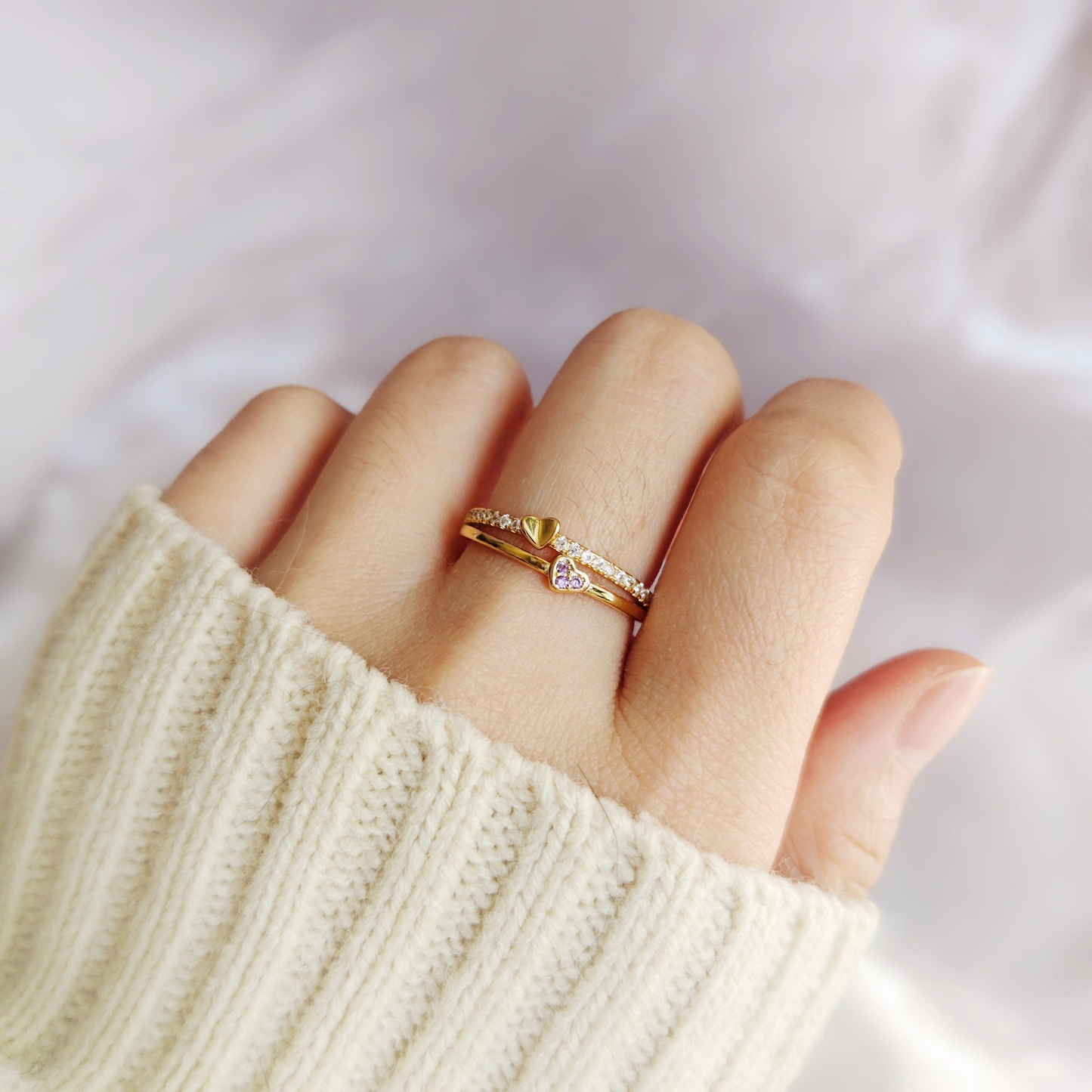 ダブルハートリング 絆 指輪 シルバー 母の日 母親 夫婦