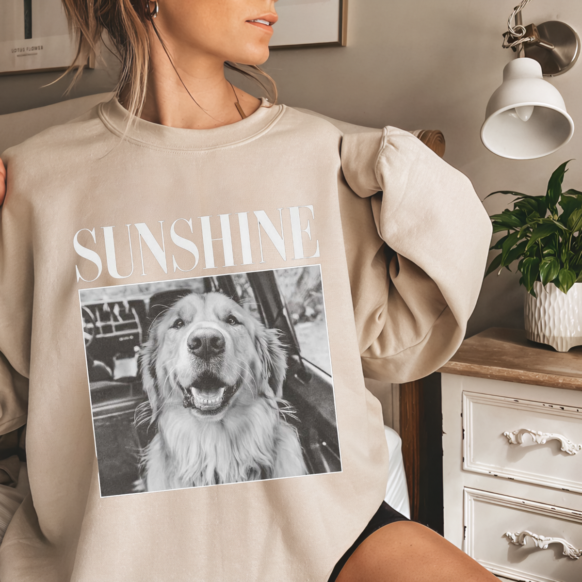 ペット似顔絵スウェット 愛犬・愛猫 Tシャツ レトロモノクロデザイン パーカー ペットロスにも 男女兼用 04