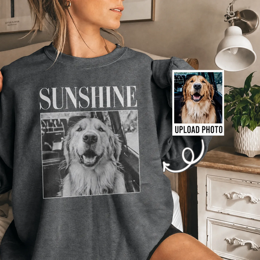 ペット似顔絵スウェット 愛犬・愛猫 Tシャツ レトロモノクロデザイン パーカー ペットロスにも 男女兼用 04
