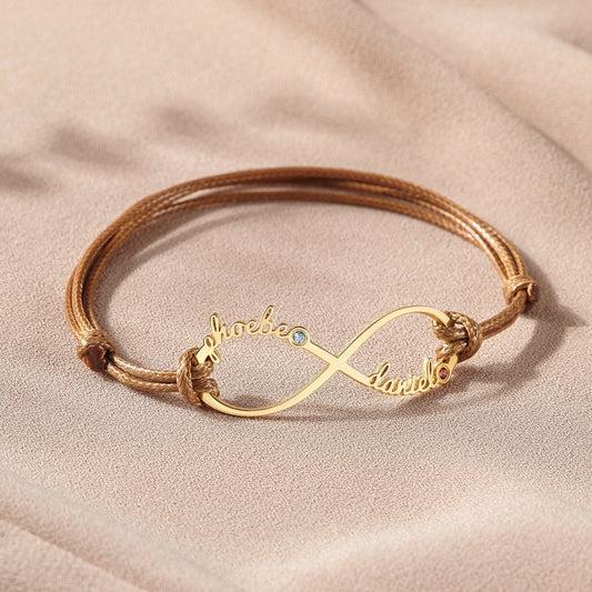 【オーダーメイド】名入れ 誕生石  ブレスレット ファミリー 誕生日ギフト イニシャル ブレスレット 夫婦・カップル